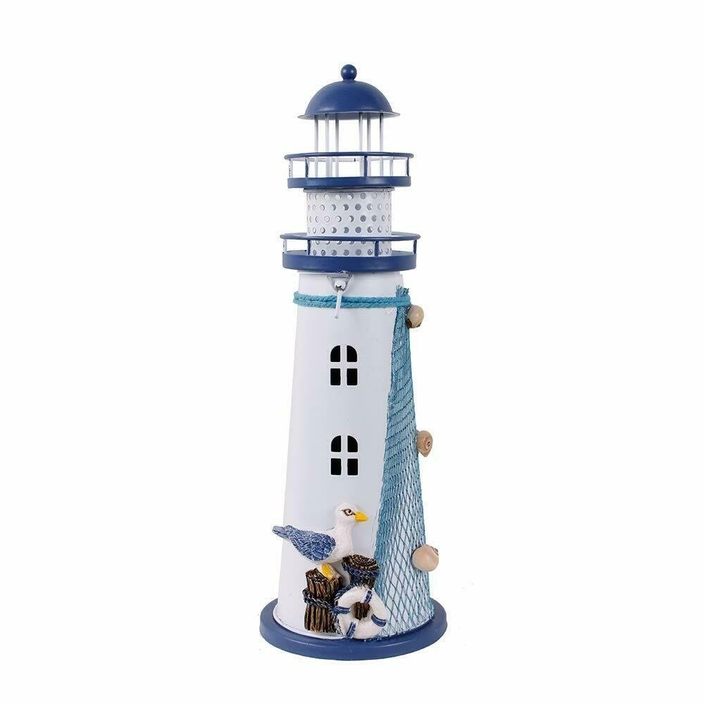 Wooden Lighthouse Decor, 11H Nautical Themed Rooms Lighthouse Image 1