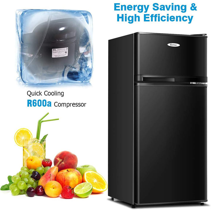 2 Doors 3.4 cu ft. Unit Compact Mini Refrigerator Freezer Cooler Image 8