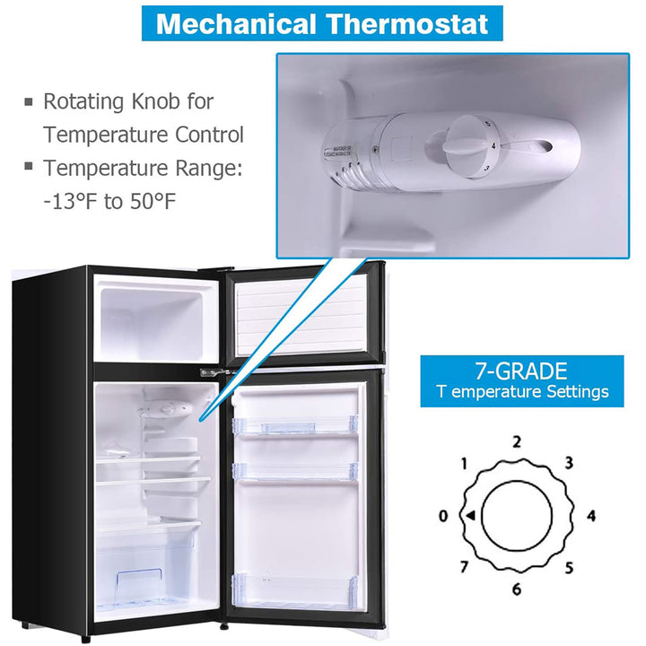 2 Doors 3.4 cu ft. Unit Compact Mini Refrigerator Freezer Cooler Image 9