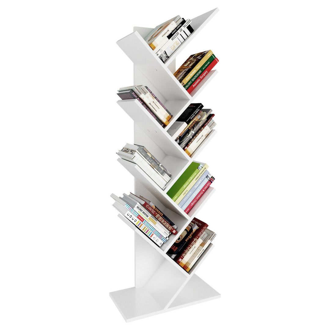 9 Shelf Wood Bookshelf Bookcase Display Storage Rack Holder Organizer Image 1