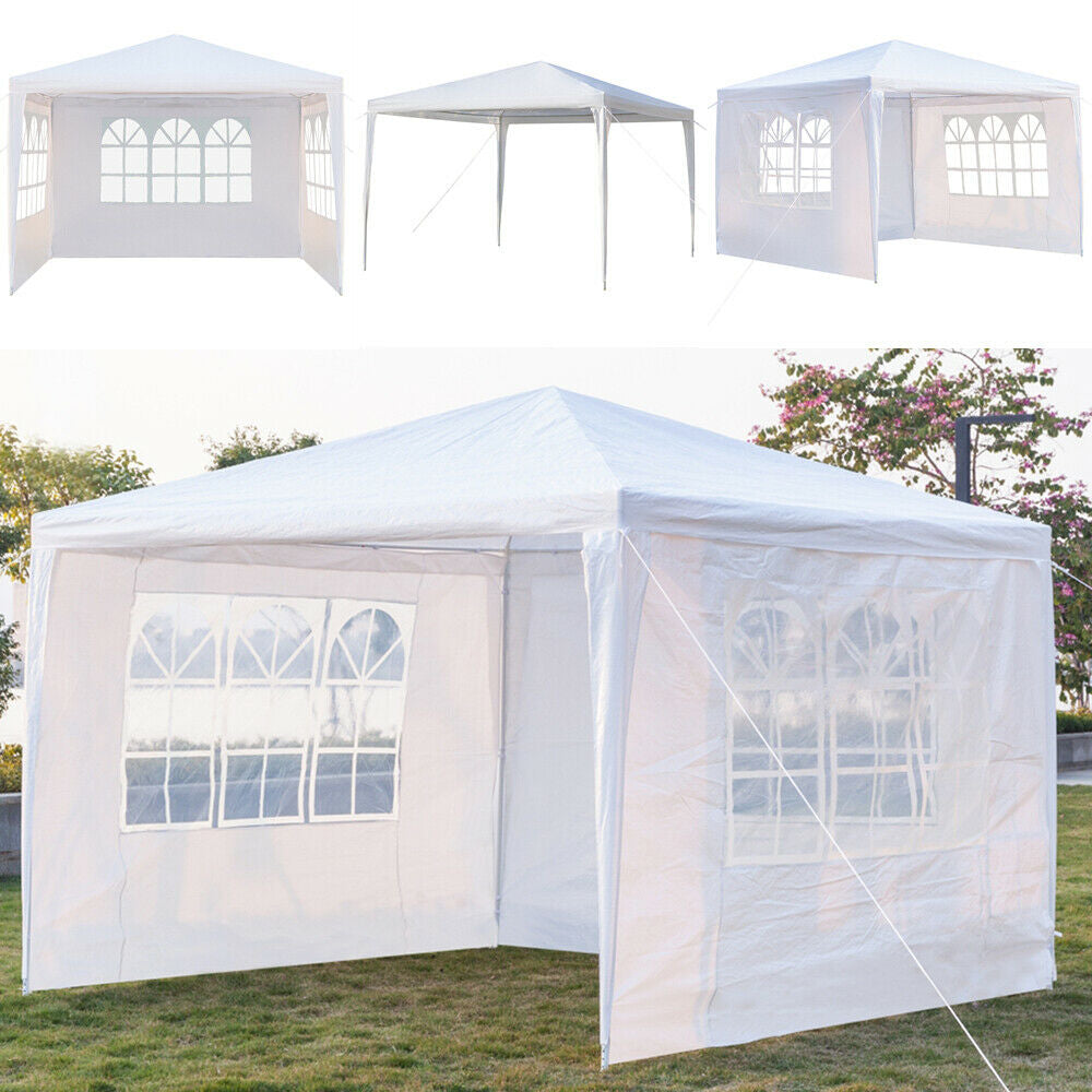 10x10ft Outdoor Heavy Duty Canopy Party Wedding Tent Gazebo Carport W/3 Sidewalls Image 1