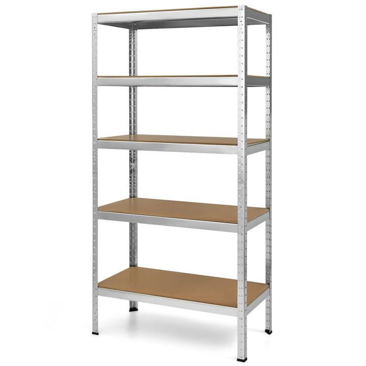 72 Steel 5-tier Garage Shelf Metal Storage Adjustable Unit Silver Image 1