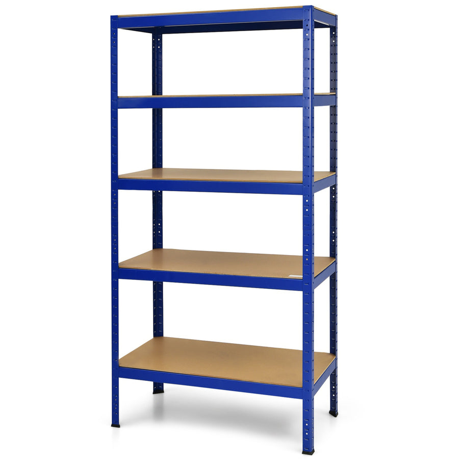 72 Steel 5-tier Garage Shelf Metal Storage Adjustable Unit Blue Image 1