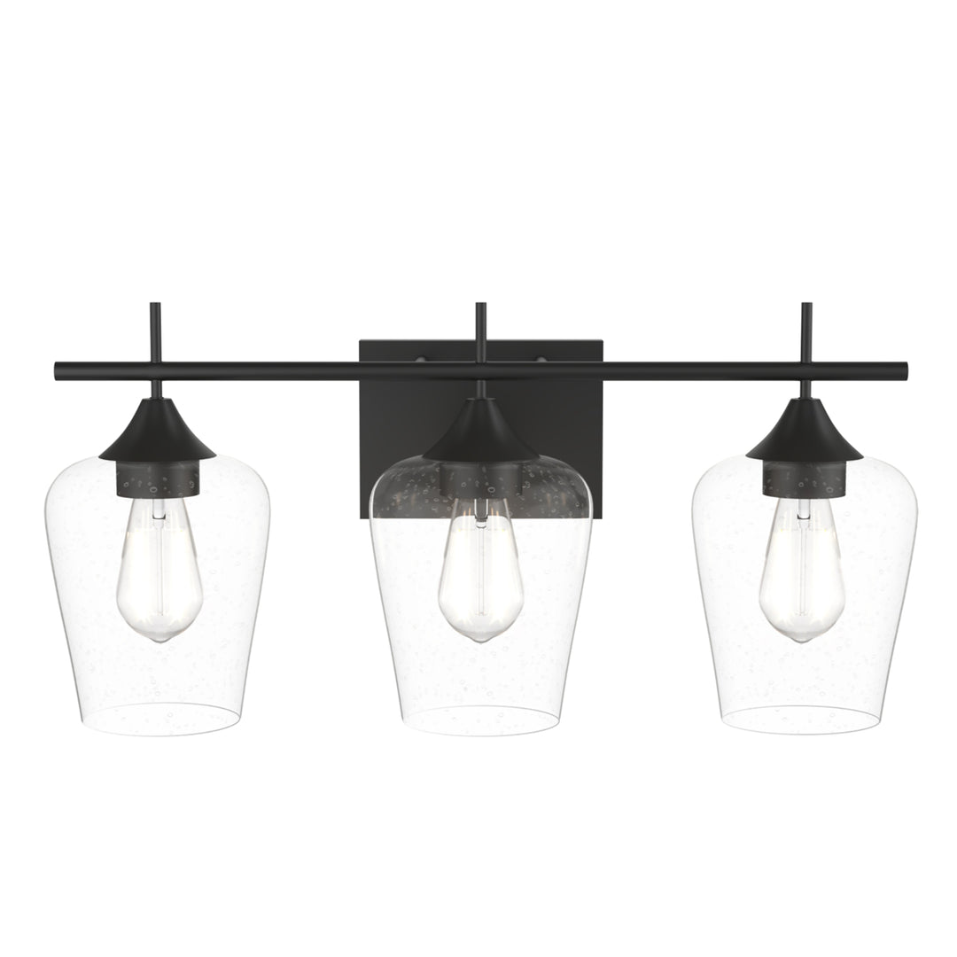 3-Light Wall Sconce Modern Bathroom Vanity Light Fixtures with Clear Glass Shade Image 9