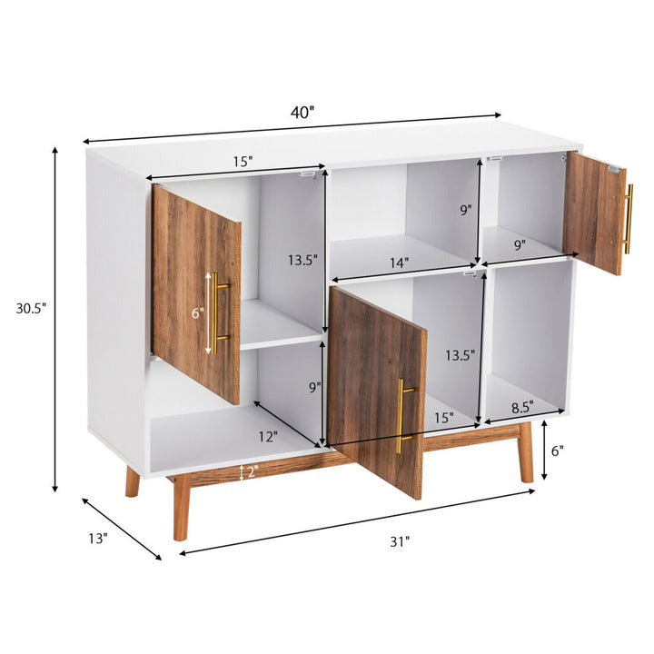 Sideboard Storage Cabinet w/Storage Compartments Buffet TV Stand Coffee Image 2