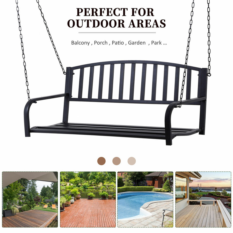 Patio Porch Hanging Swing Chair Garden Deck Yard Bench Seat Outdoor Furniture Image 1