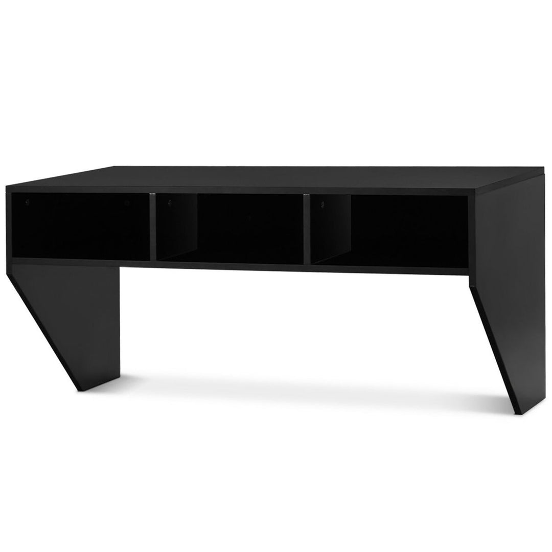 Wall Mounted Floating Computer Table Sturdy Desk Home Office Furni Storag Shelf Image 7