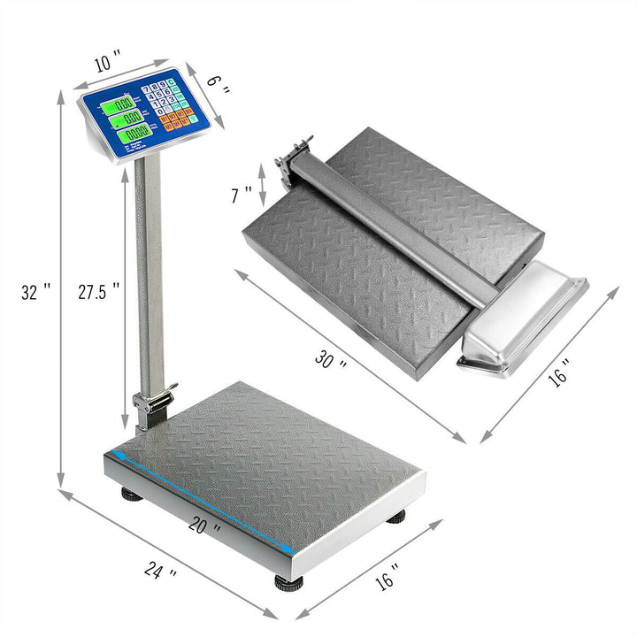 660lbs Weight Platform Scale Digital Floor Folding Scale Postal Shipping Mailing Image 2