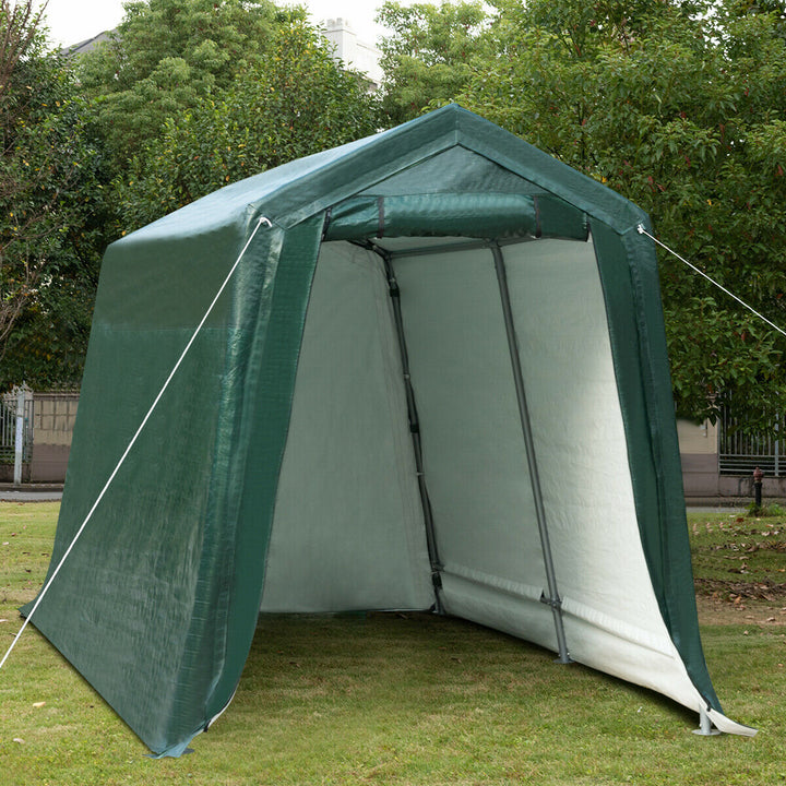 7x12 Patio Tent Carport Storage Shelter Shed Car Canopy Heavy Duty Green Image 3