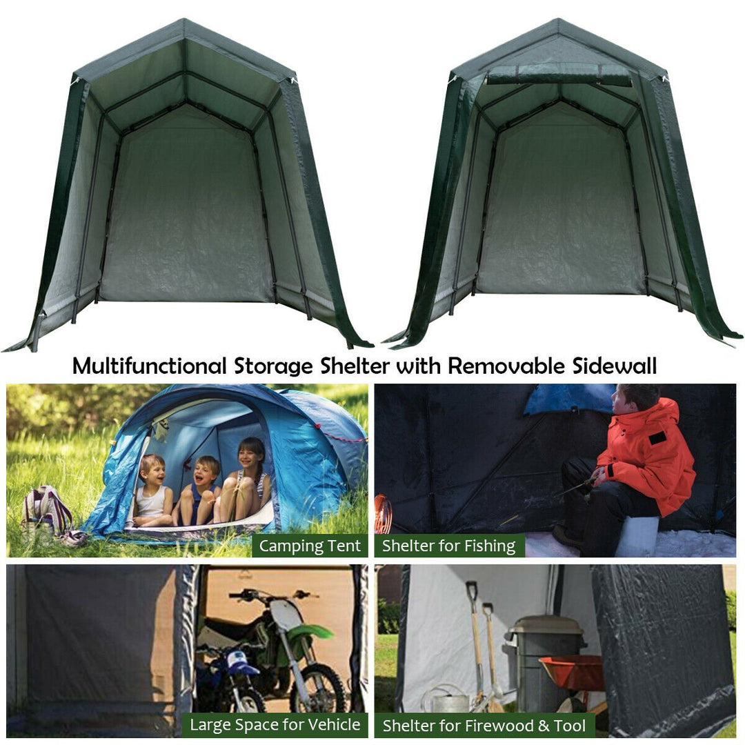 7x12 Patio Tent Carport Storage Shelter Shed Car Canopy Heavy Duty Green Image 5