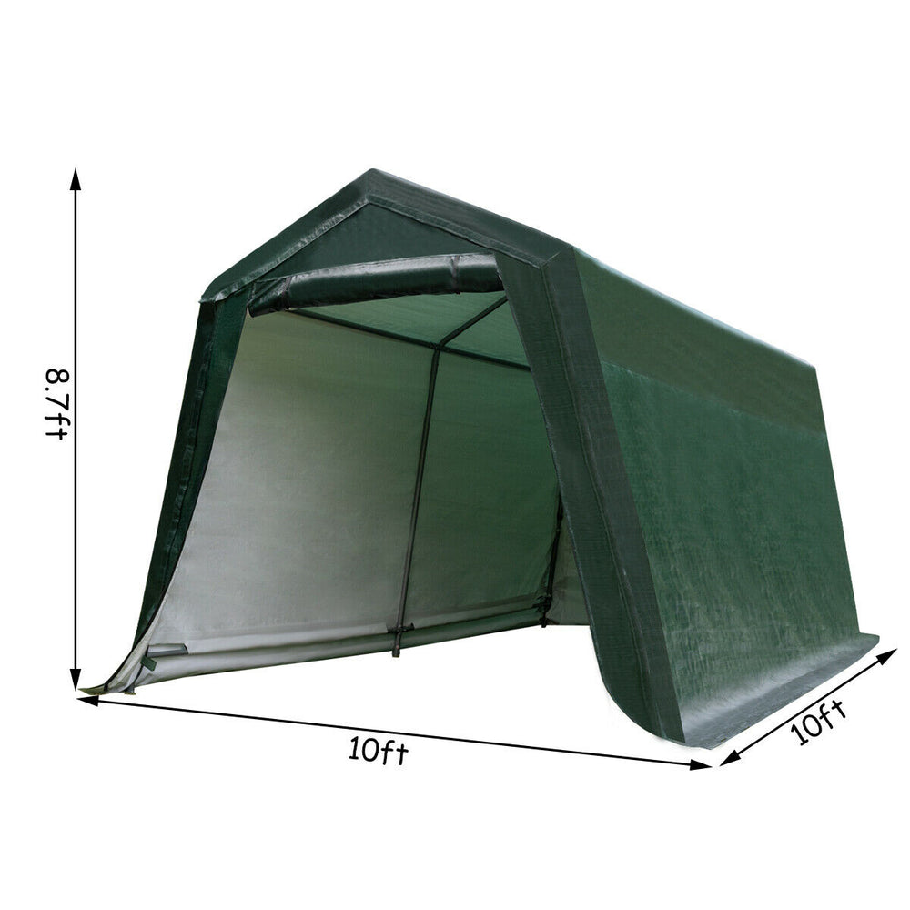 10x10 Patio Tent Carport Storage Shelter Shed Car Canopy Heavy Duty Green Image 2