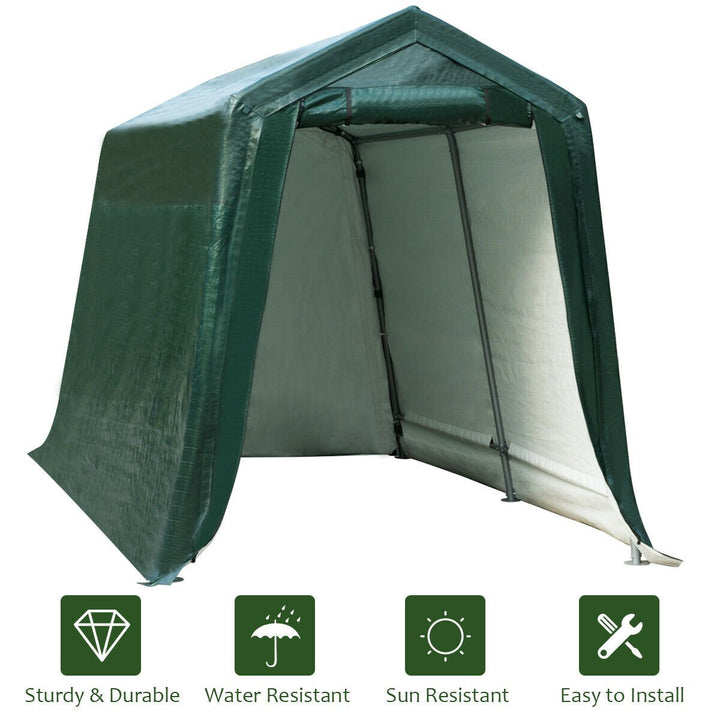 7x12 Patio Tent Carport Storage Shelter Shed Car Canopy Heavy Duty Green Image 7