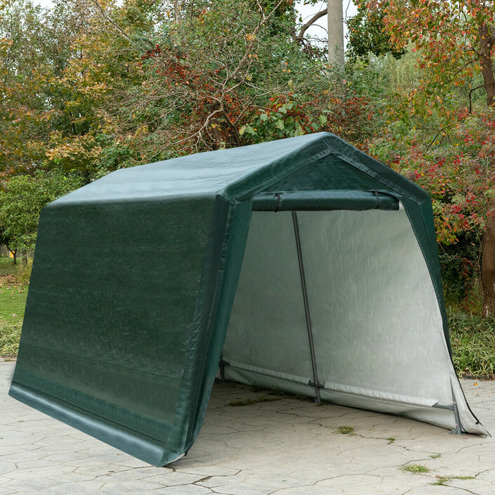 8x14 Patio Tent Carport Storage Shelter Shed Car Canopy Heavy Duty Green Image 4