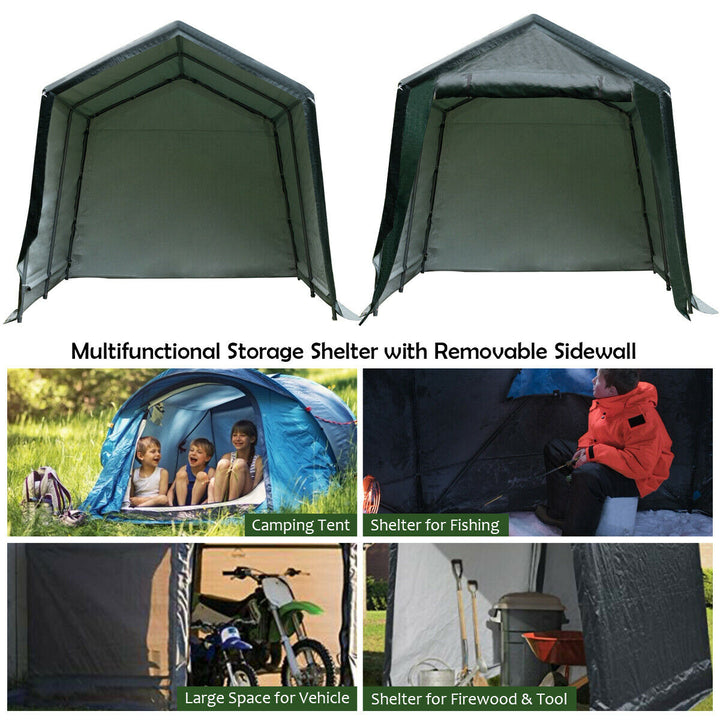 8x14 Patio Tent Carport Storage Shelter Shed Car Canopy Heavy Duty Green Image 5