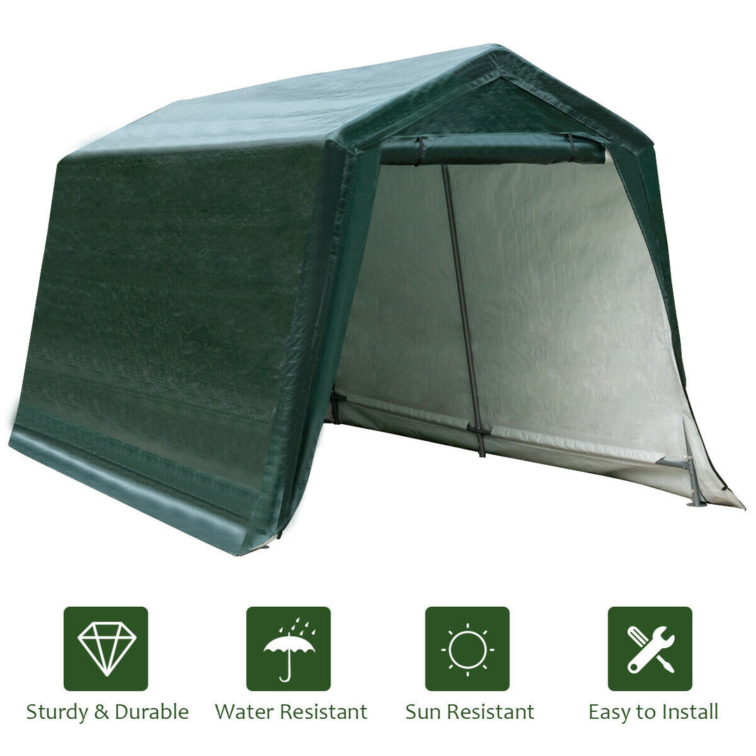 8x14 Patio Tent Carport Storage Shelter Shed Car Canopy Heavy Duty Green Image 7