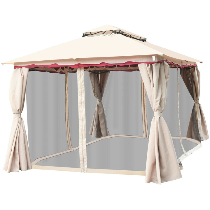 13x10Outdoor Canopy Gazebo Art Steel Frame Party Patio Canopy Gazebo W/Netting Image 9