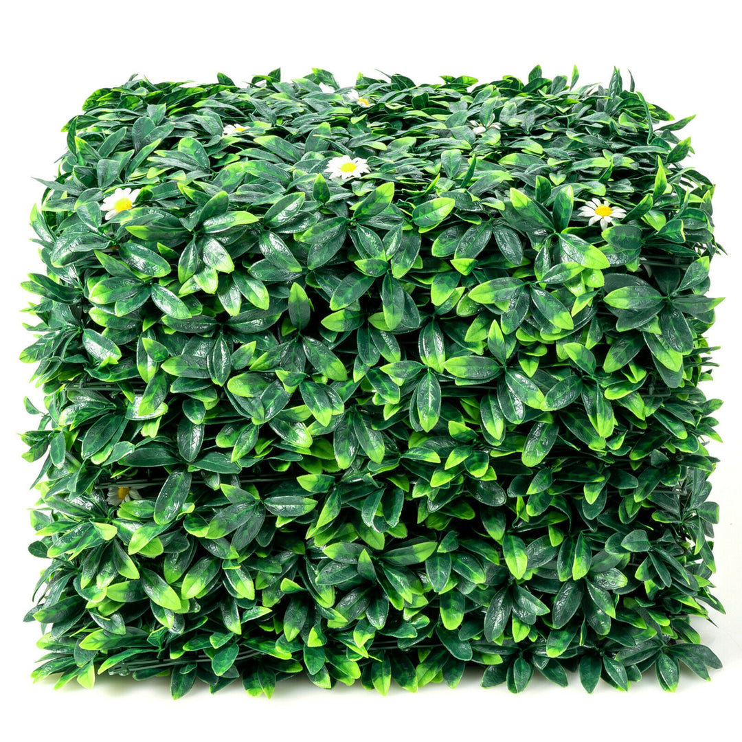 12PCS 20x20inch Artificial Daisy Hedge Plant Privacy Fence Hedge Panels Image 9