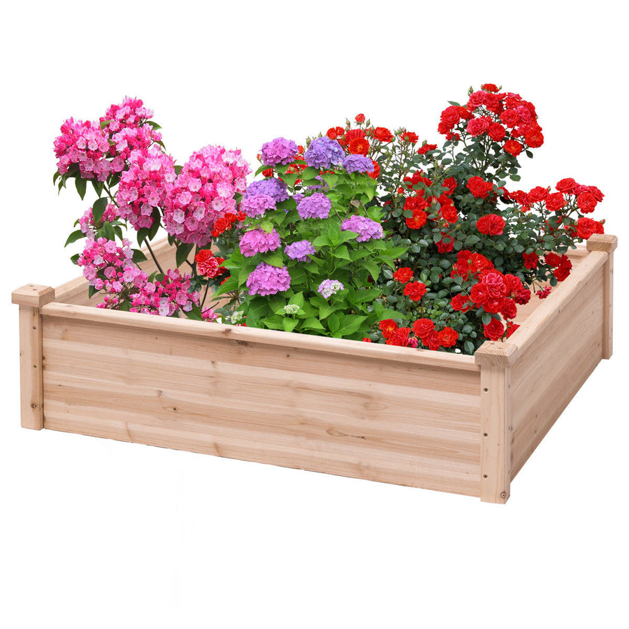 Wooden Garden Bed Vegetable Flower Raised Square Planter Kit Outdoor Garden Image 1