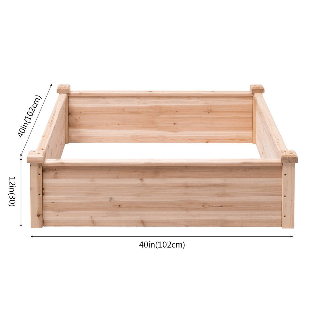 Wooden Garden Bed Vegetable Flower Raised Square Planter Kit Outdoor Garden Image 2