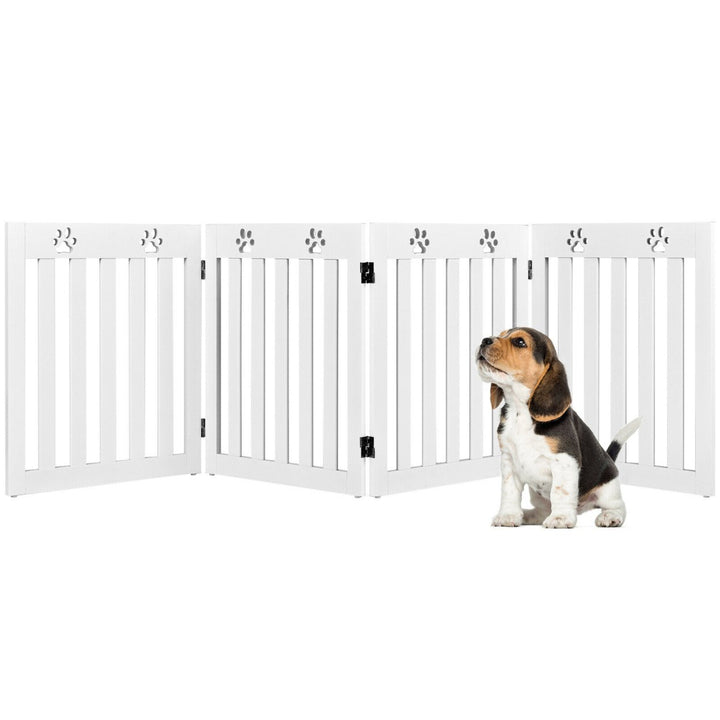 24 Folding Wooden Freestanding Pet Gate Dog Gate W/360 Hinge Image 1