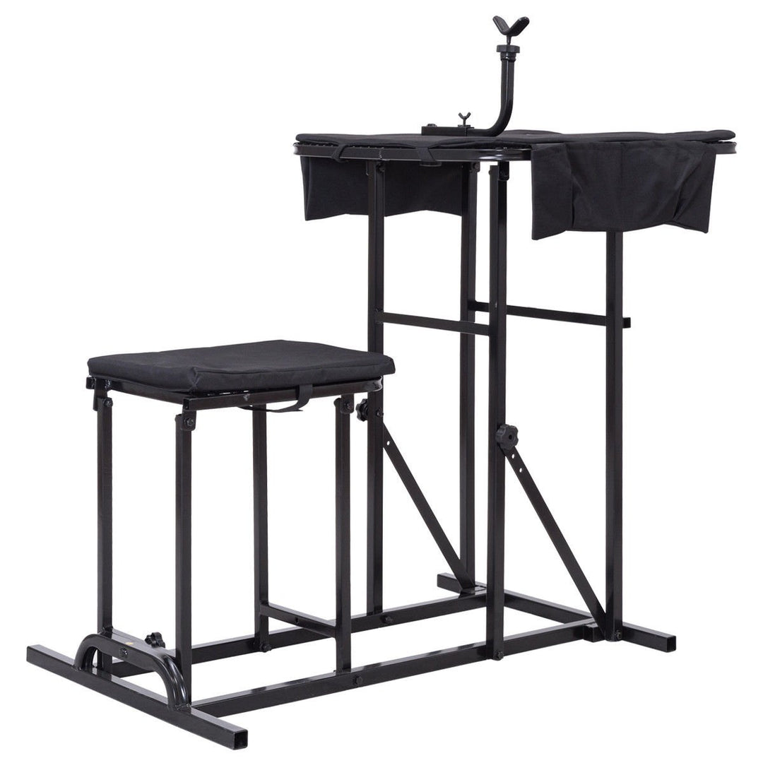 Folding Shooting Bench Seat with Adjustable Table Gun Rest Height Adjustable Image 6