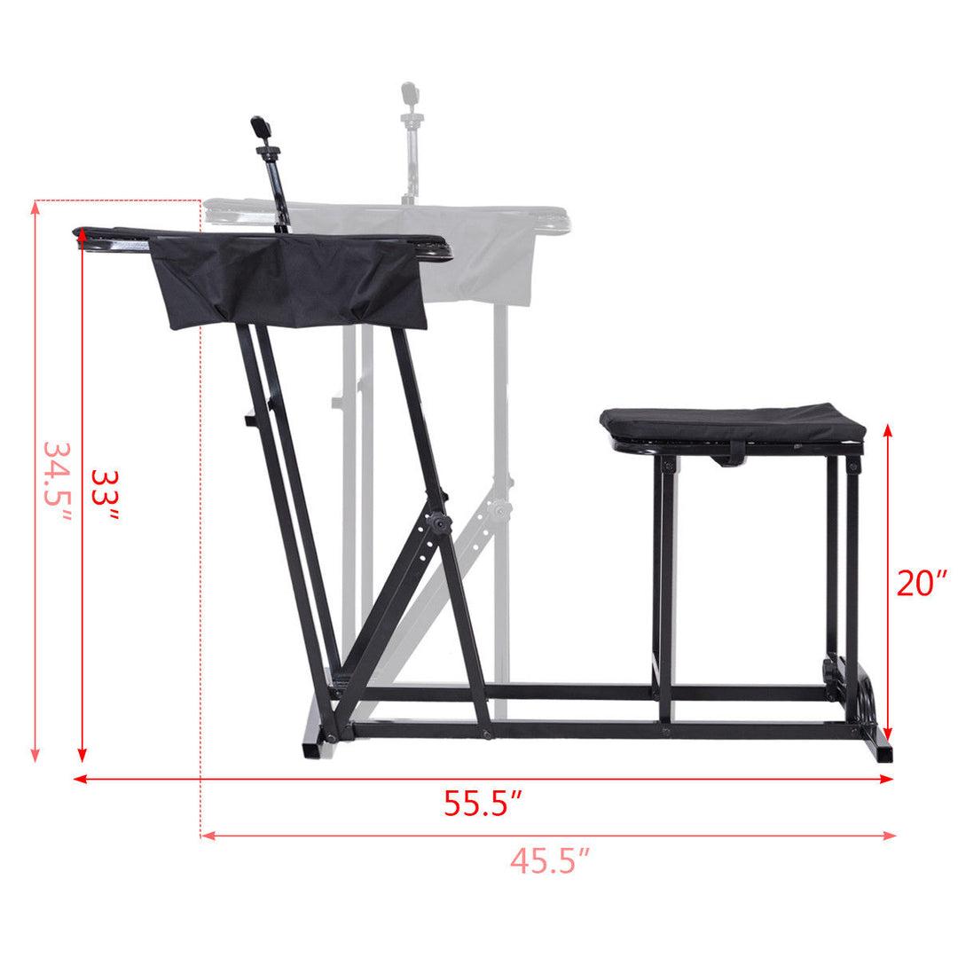 Folding Shooting Bench Seat with Adjustable Table Gun Rest Height Adjustable Image 9