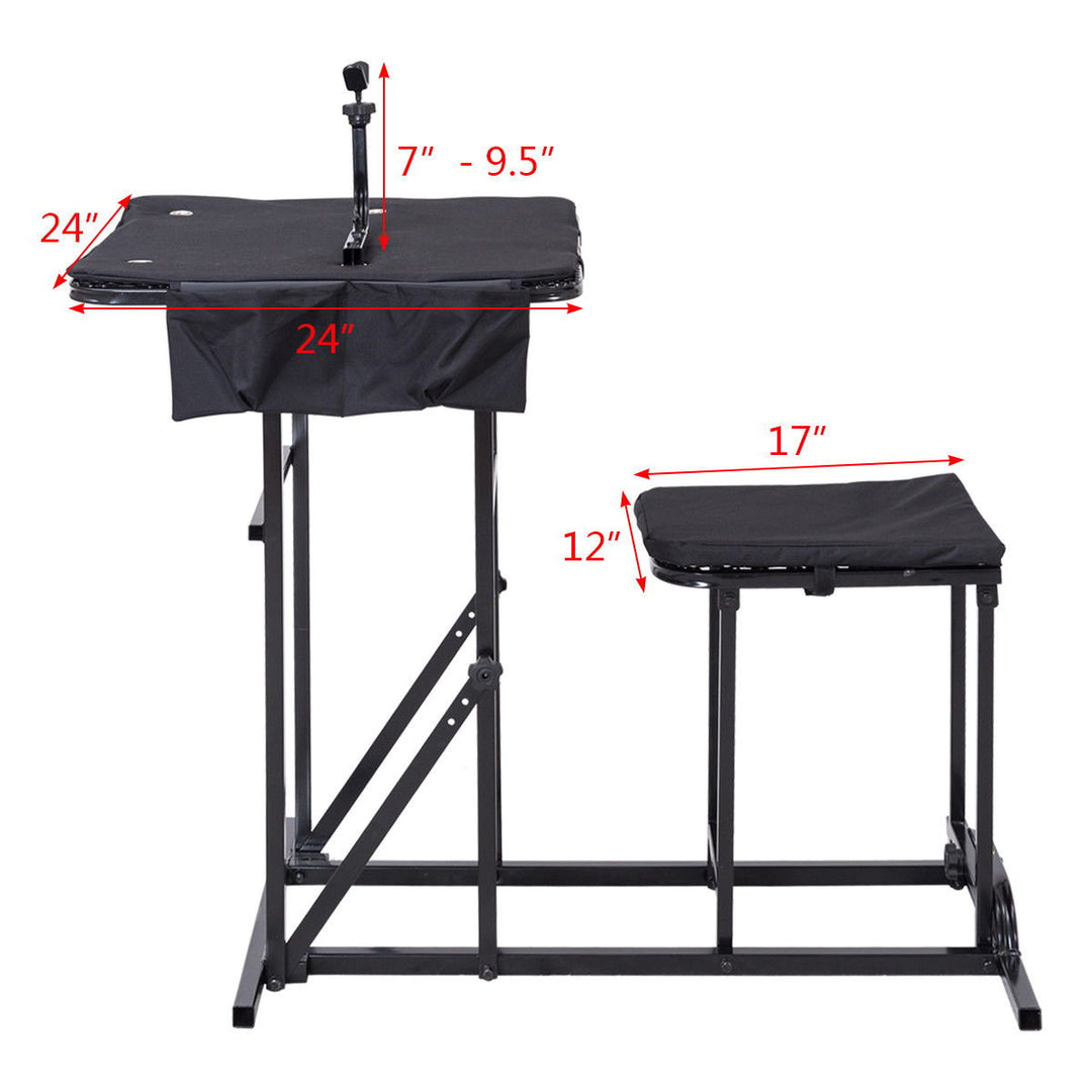 Folding Shooting Bench Seat with Adjustable Table Gun Rest Height Adjustable Image 10