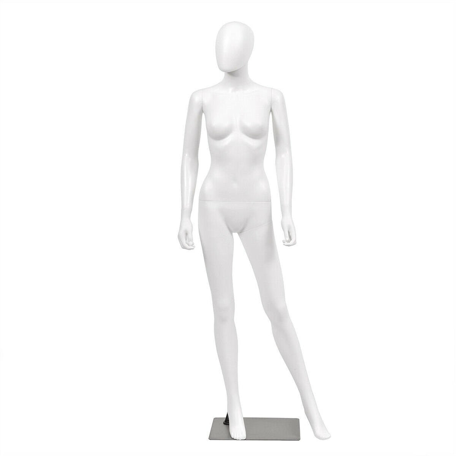 Female Mannequin Egghead Plastic Full Body Dress Form Display Image 1