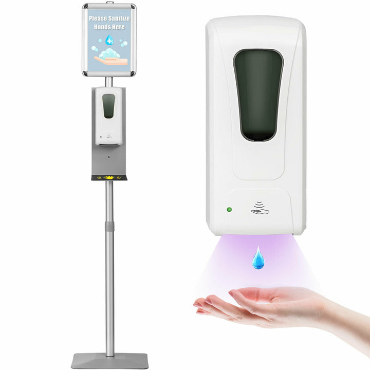 Automatic Soap Dispenser Touchless Sanitizing Station w/ Sign Board Image 1