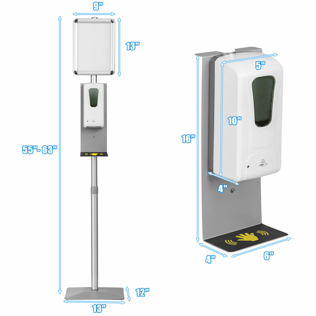 Automatic Soap Dispenser Touchless Sanitizing Station w/ Sign Board Image 2