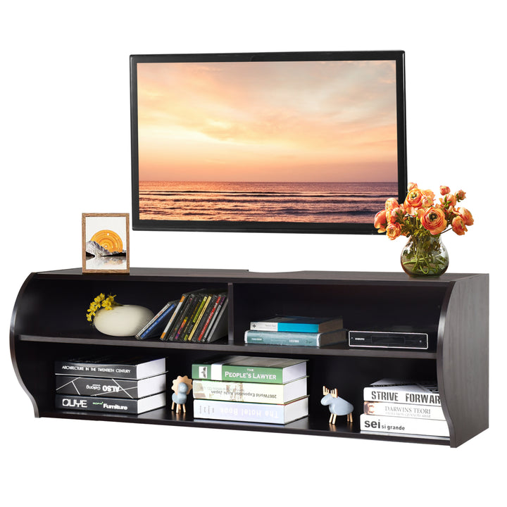 48.5 Wall Mounted Audio/Video TV Stands Console Living Room Furniture W/Shelves Image 1