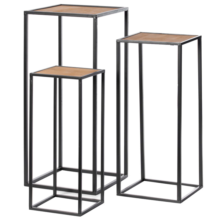 Modern Nesting Display Tables Square Accent Side End Table, Set of 3 Image 1