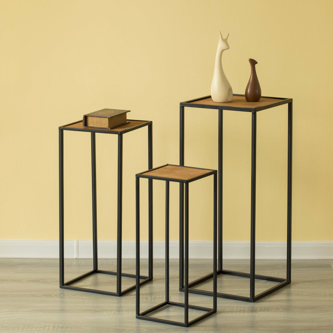 Modern Nesting Display Tables Square Accent Side End Table, Set of 3 Image 5