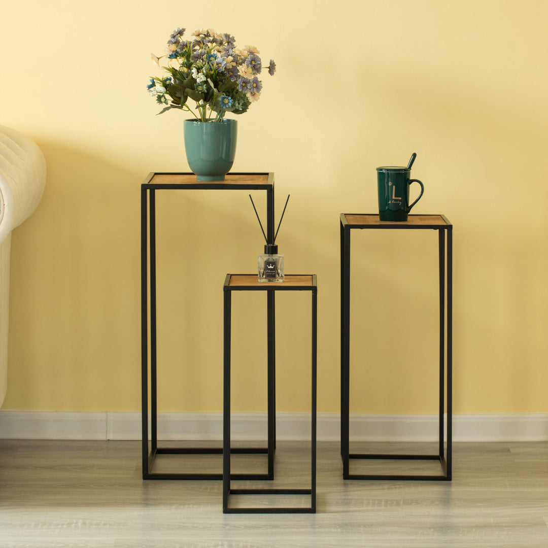 Modern Nesting Display Tables Square Accent Side End Table, Set of 3 Image 7