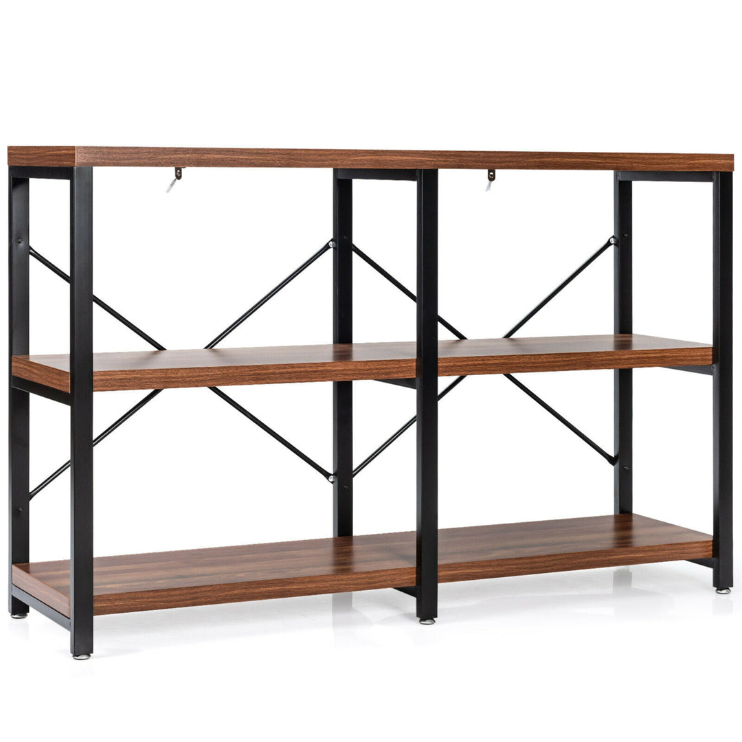 47 Console Table 3 Tier Industrial Sofa Table Metal Frame Image 1