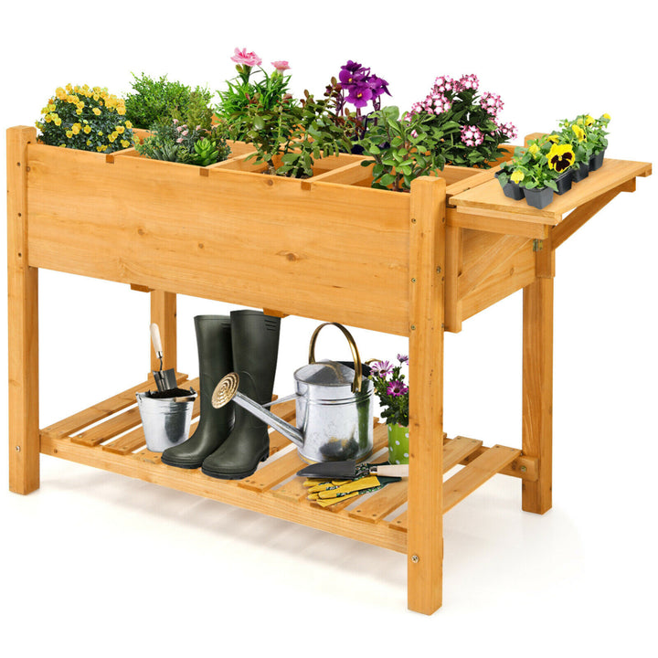 Raised Garden Bed Elevated Planter Box Kit w/8 Grids and Folding Tabletop Image 1