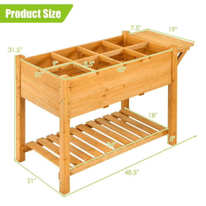 Raised Garden Bed Elevated Planter Box Kit w/8 Grids and Folding Tabletop Image 2