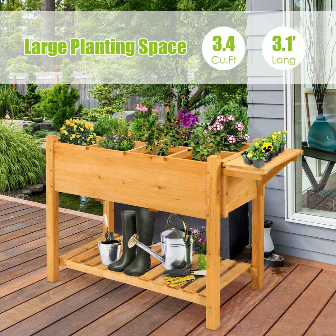 Raised Garden Bed Elevated Planter Box Kit w/8 Grids and Folding Tabletop Image 5