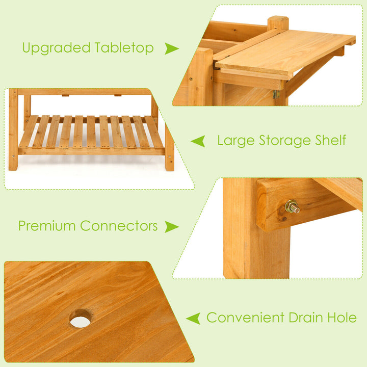 Raised Garden Bed Elevated Planter Box Kit w/8 Grids and Folding Tabletop Image 9