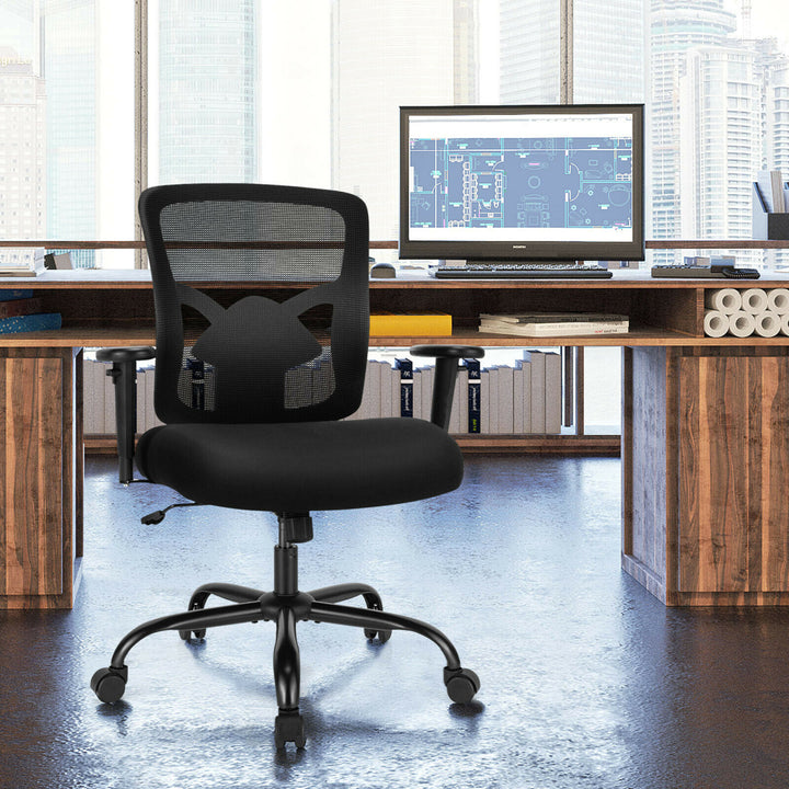 400LBS Mesh Big and Tall Office Chair Swivel Task Chair w/ Lumbar Support Image 3