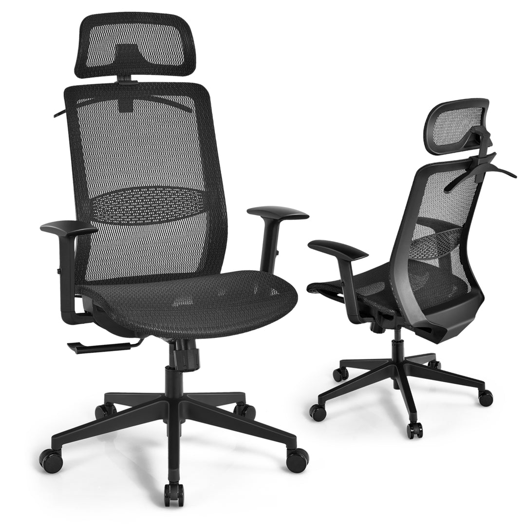 High Back Mesh Office Chair Swivel Executive Chair w/ Lumbar Support Image 4