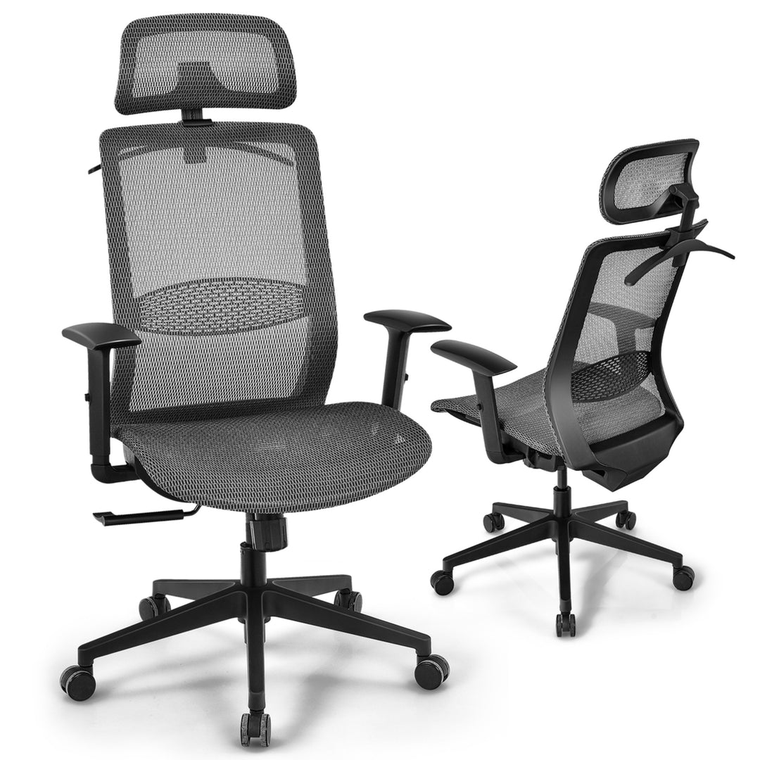 High Back Mesh Office Chair Swivel Executive Chair w/ Lumbar Support Image 5