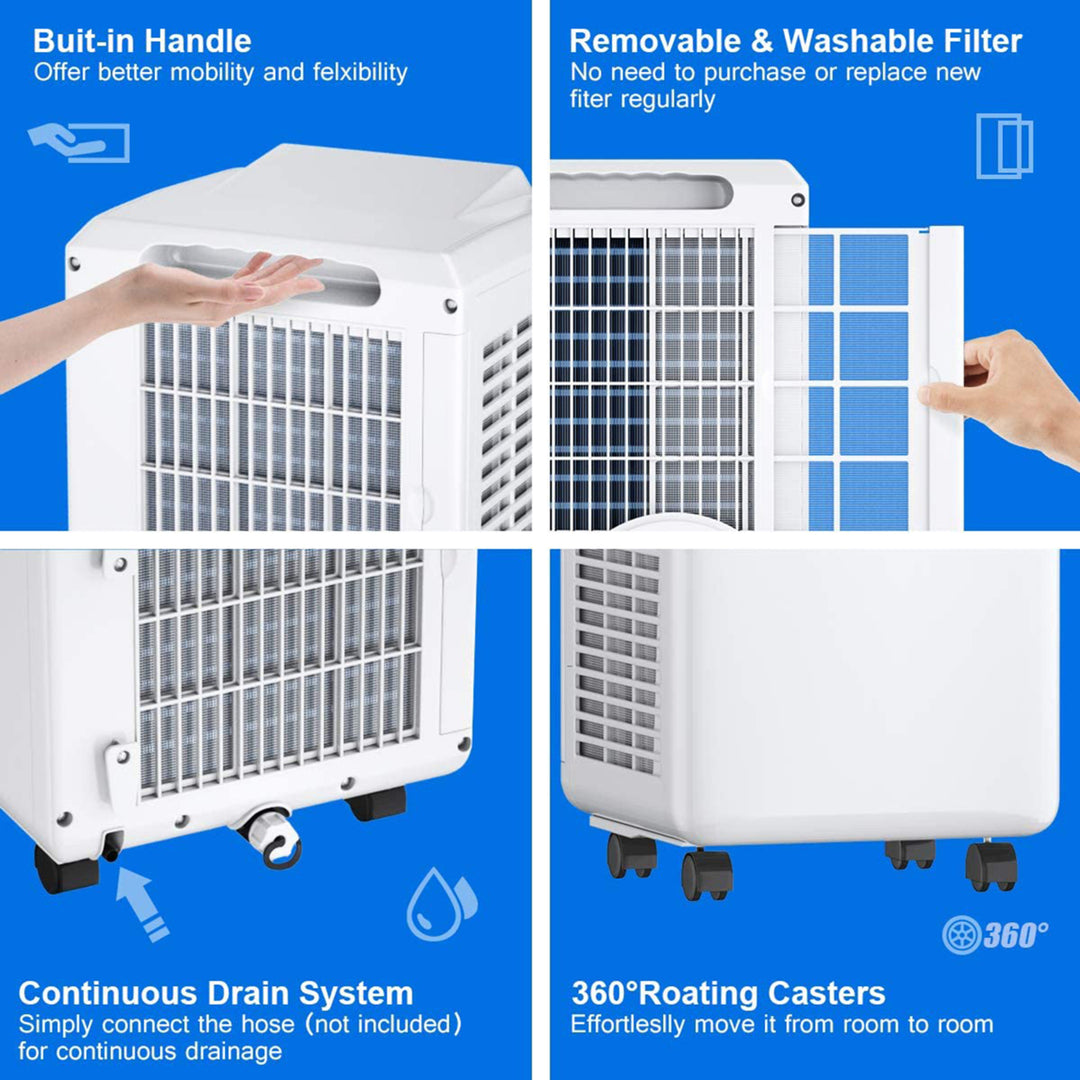 3-in 1 Portable Air Conditioner Cooler Fan Dehumidifier 8000BTU ASHRAE w/ Wheels Image 8