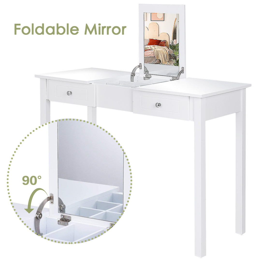 Vanity Table Dressing Table Flip Top Desk Furniture White Image 5