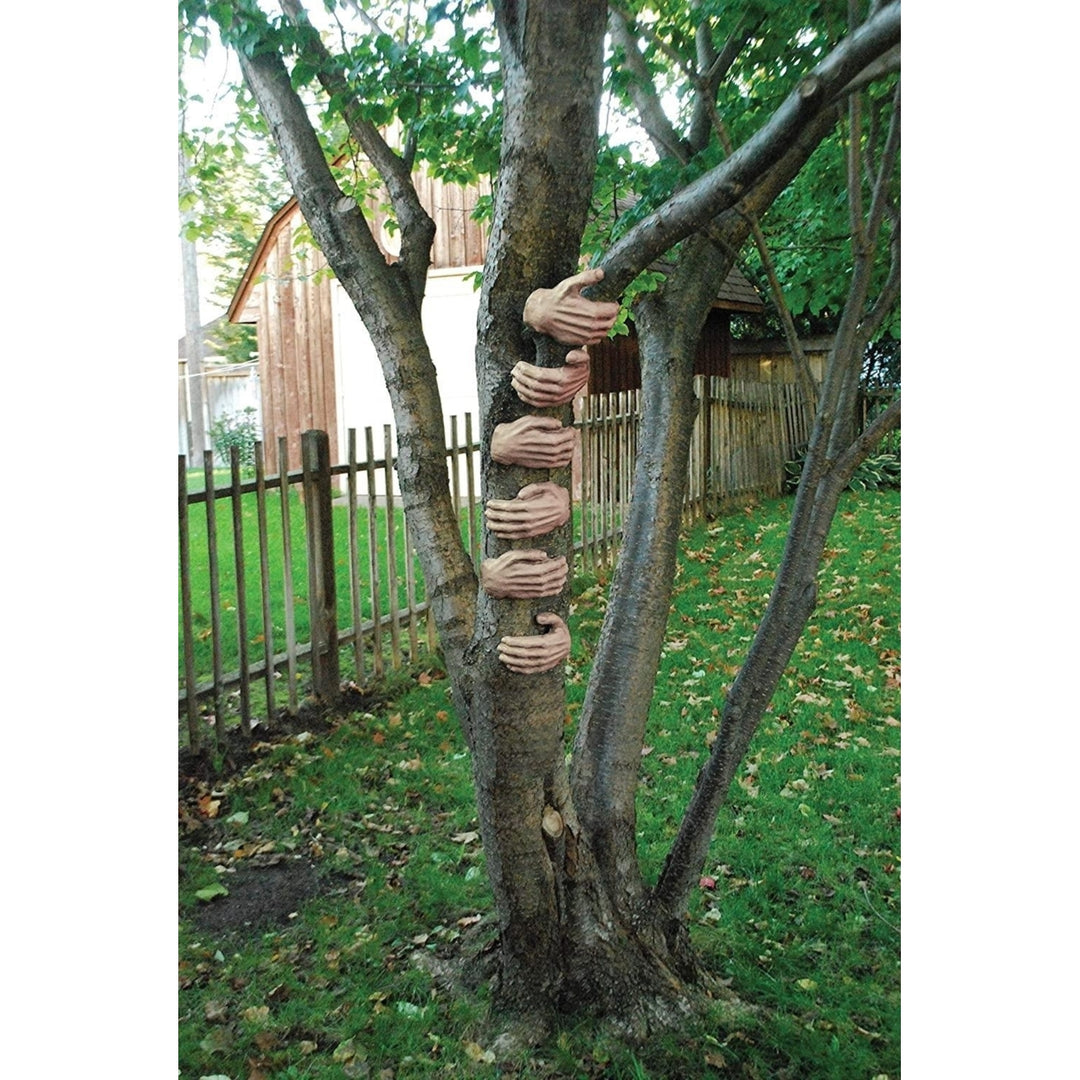 Tree Trunk Gripping Hands Decoration 6ct Set Eerie Lawn  Spooky Prop Seasons W81524 Image 2