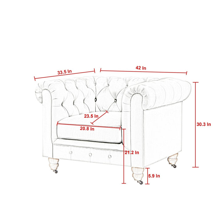 Kaleigh Club Chair-Button Tufted-Rolled Arm, Sinuous Springs Image 12