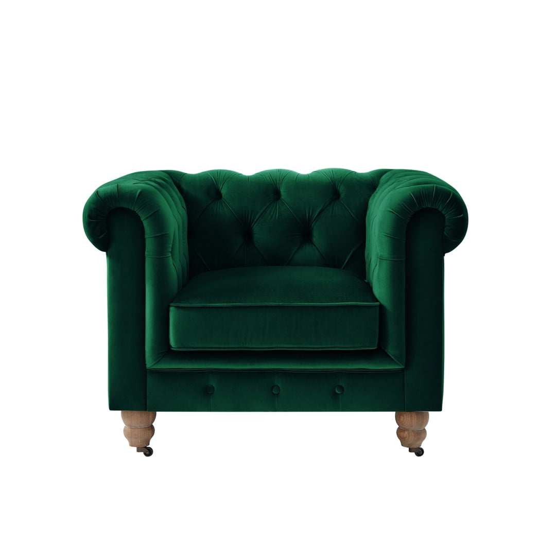 Kaleigh Club Chair-Button Tufted-Rolled Arm, Sinuous Springs Image 7