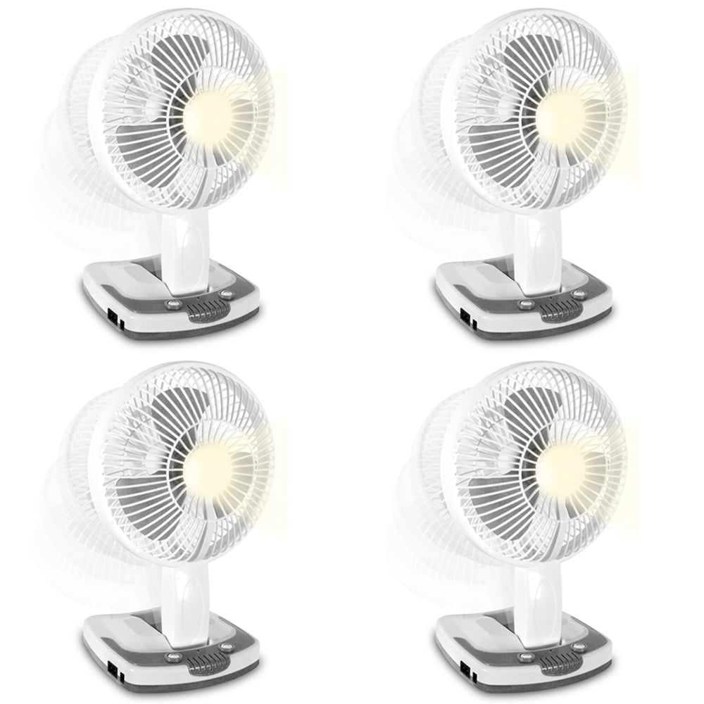 Technical Pro Rechargeable Desk Wall Fan with LED Work Lamp and Powerbank Image 1