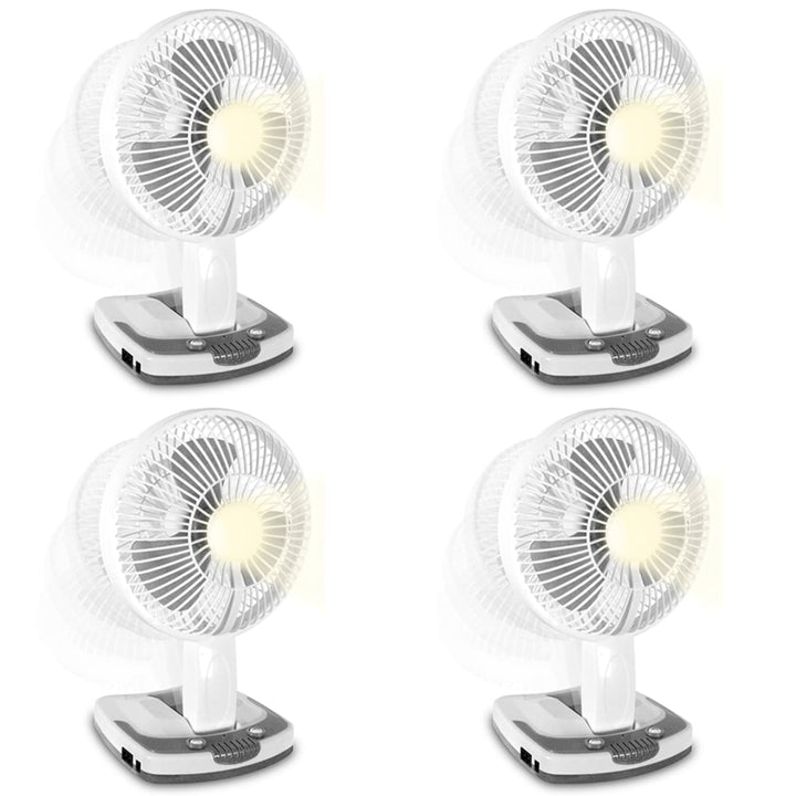 Technical Pro Rechargeable Desk Wall Fan with LED Work Lamp and Powerbank Image 1