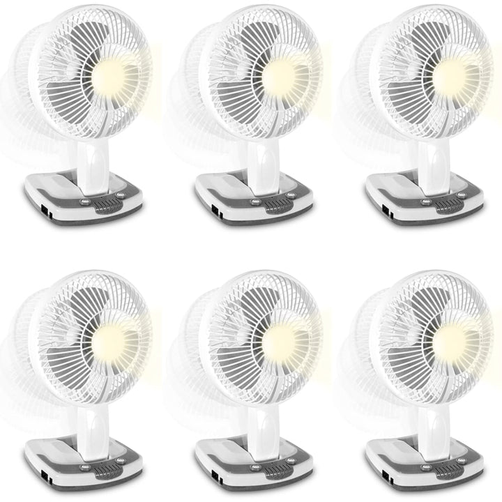 Technical Pro Rechargeable Desk Wall Fan with LED Work Lamp and Powerbank Image 3